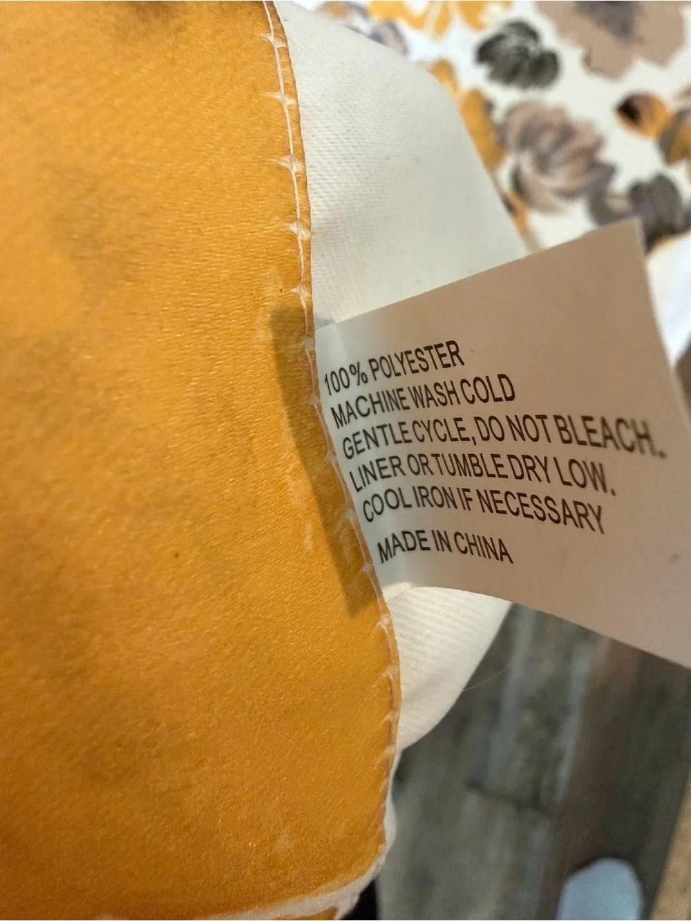 Floral Grommet Curtain Panel in Mustard, Gray & Taupe